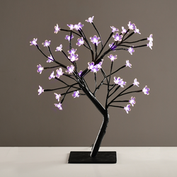 "TREE WITH FLOWERS OF SILICONE"  36LED ΛΑΜΠΑΚ ΜΕ ΑΝΤΑΠΤΟΡΑ(24V DC)ΜΩΒ IP20 45cm 3m ΜΑΥΡΟ ΚΑΛΩΔΙΟ [X1036841]